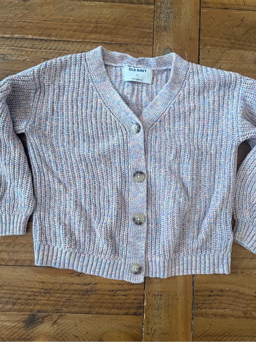 Old Navy Multi-Color Speckled Knit Cardigan - Pink Blend